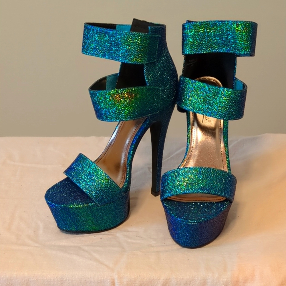Anne Michelle Platform Mermaid Sparkle Fetish Heels